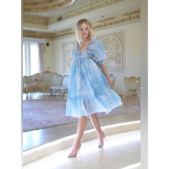 SELKIE Sz S Small Head in the Clouds French Puff Dress NWT - Picture 8 of 16